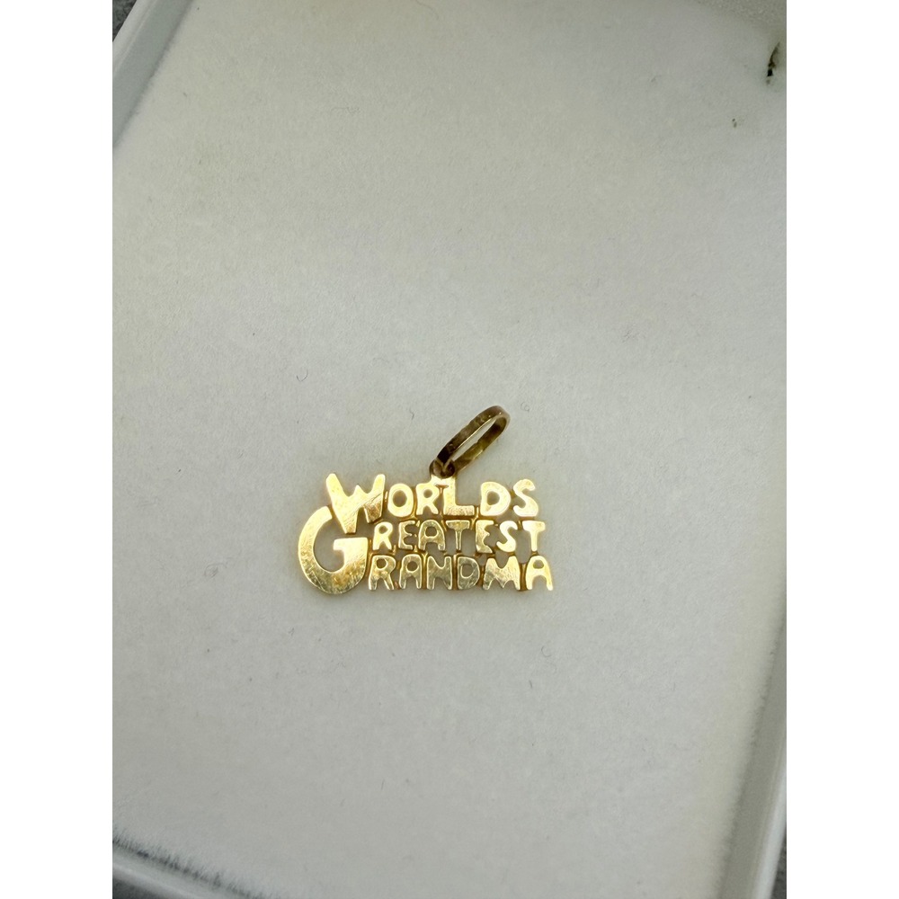 Vintage 14K Yellow Gold "World's Greatest Grandma" Pendant Charm